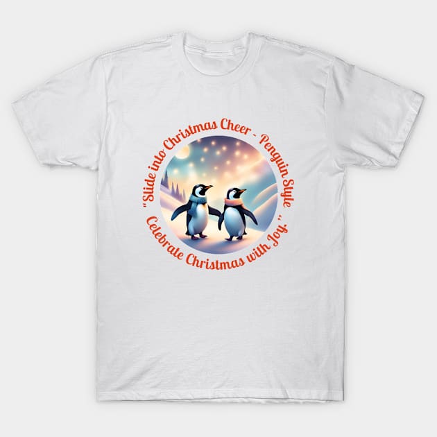 "Penguin Pals Parade: A Chilly Christmas Bash!" T-Shirt by Gaius O.